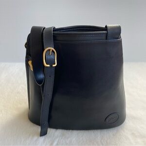 LONGCHAMP Roseau Black Leather Sidezip Toggle Shoulder Crossbody Bag